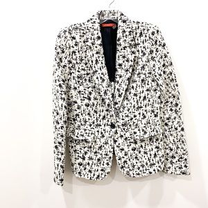 Alice + Olivia Black white Single button Blazer Size large